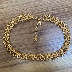 Vintage Monet Gold Floral Link Necklace